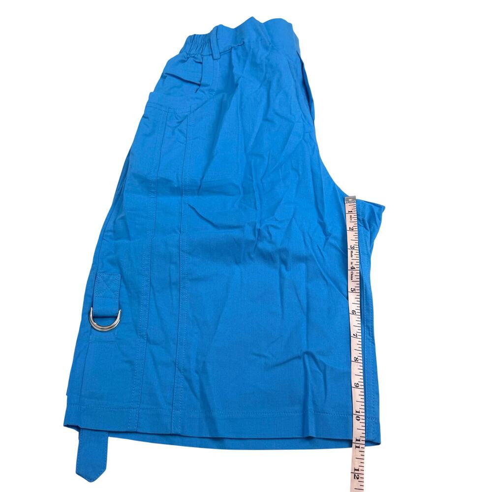 New in Bag Women's Bright Blue Cargo Shorts Adjustable Length Elastic Waist - Picture 10 of 16
